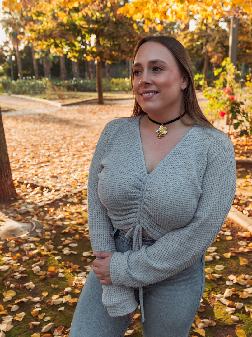 Choker de metacrilato inspirado en tu serie de anime de la infancia Sakura Cazadora de Cartas, Espejo dorado y color para dar ese toque brillante a esta joyita