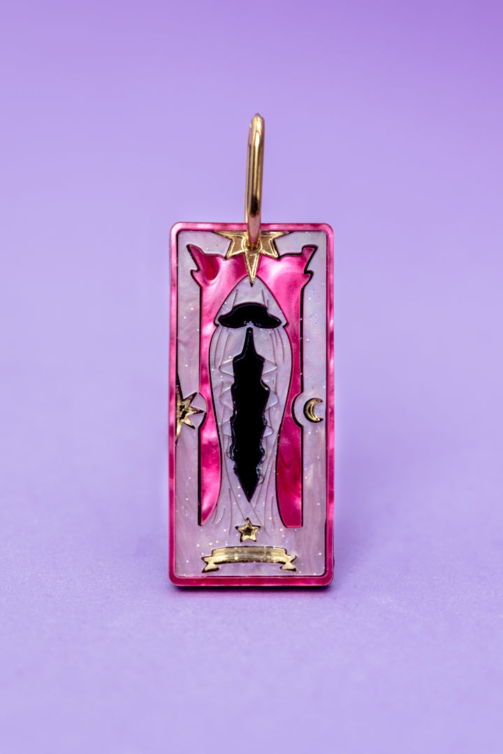 Pendientes de metacrilato inspirados en tu serie de anime de la infancia Sakura Cazadora de Cartas, Espejo dorado y color para dar ese toque brillante a esta joyita