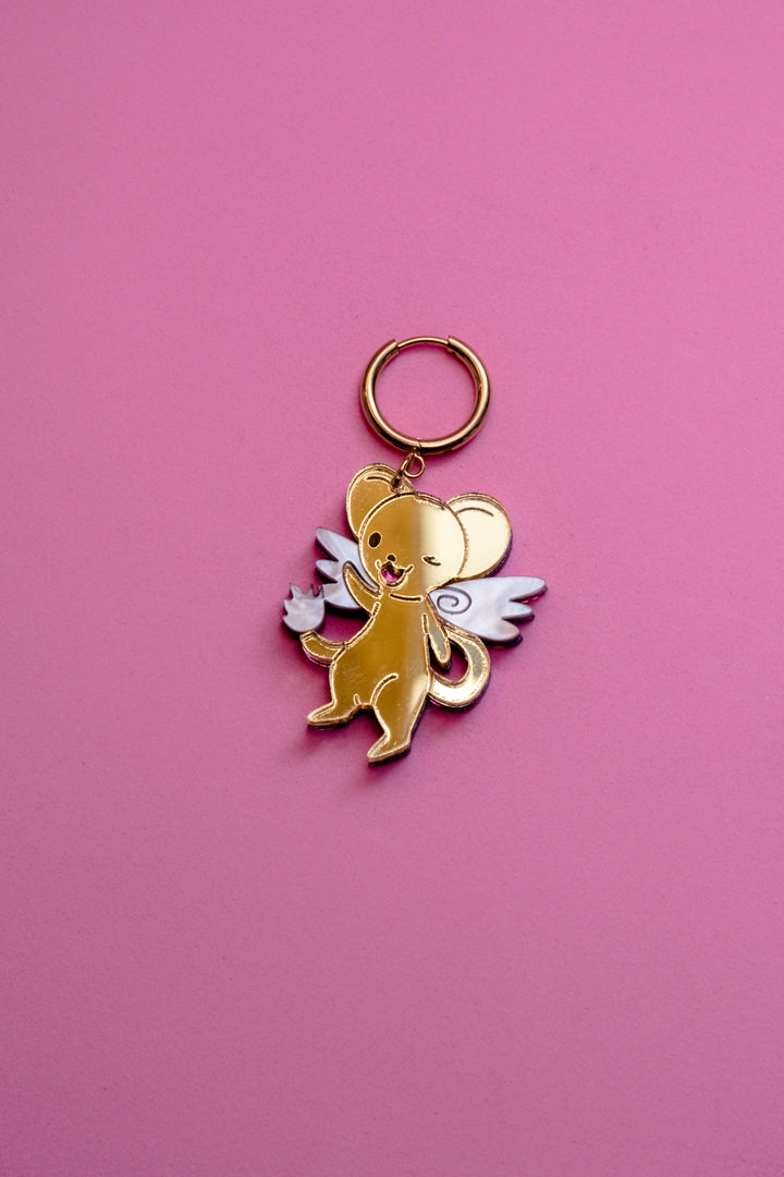 Pendientes de metacrilato inspirados en tu serie de anime de la infancia Sakura Cazadora de Cartas, Espejo dorado y color para dar ese toque brillante a esta joyita
