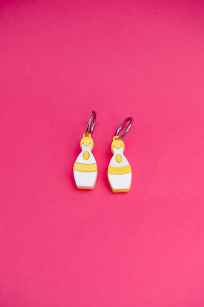 Los pendientes mas molones del verano, inspirados en el Grand prix y la prueba de los bolos, divertidos y coloridos ideales para lucirlos a diario 